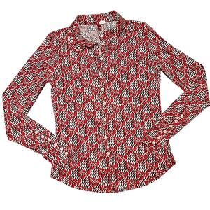 Divided orange patterned shirt